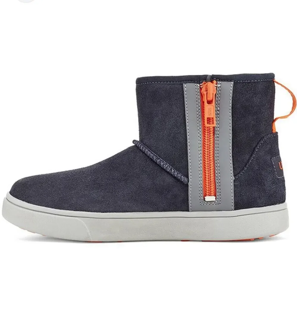 UGG Adler suede leather navy blue orange sneaker boot big boys size 2 shoes